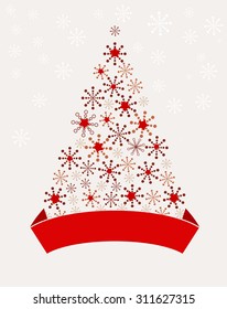 Retro New Year tree made with snow