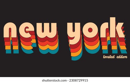 Retro New York State design. Cool artwork for a shirt. Limited Edition