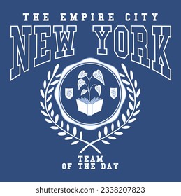 Retro New York varsity college slogan print. Slogan typography print design. Vector t-shirt and sweatshirt graphic or other uses