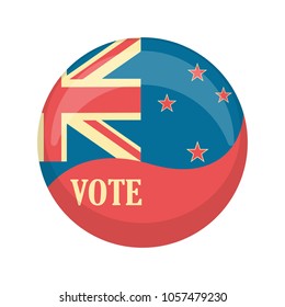 Retro New Zealand campaign button