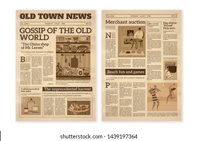 Vintage Newspaper Layout High Res Stock Images Shutterstock