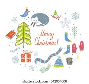 Retro newspaper design elements - funny vector illustration