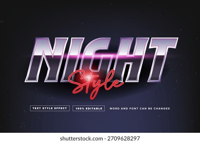 Retro Night style text effect editable