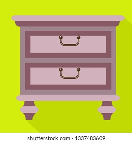 Retro nightstand icon. Flat illustration of retro nightstand vector icon for web design
