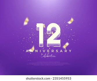 Retro number 12th on a modern blue background. Premium background vector design. Premium vector for poster, banner, celebration greeting.