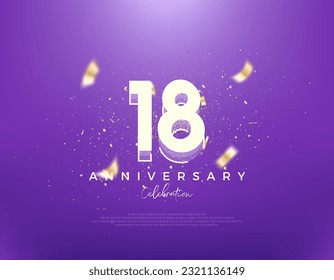 Retro number 18th on a modern blue background. Premium background vector design. Premium vector for poster, banner, celebration greeting.