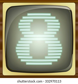retro number eight