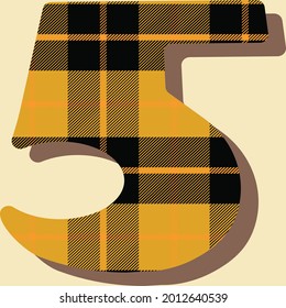 Retro number five vector seamless repeat pattern