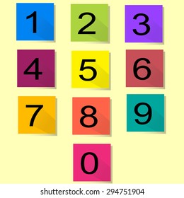 Retro number font. Vector design elements.