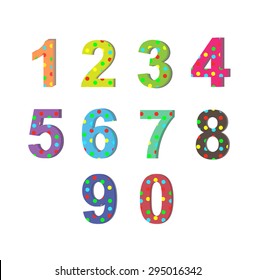 Retro number font. Vector design elements.