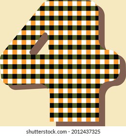 Retro number four vector seamless repeat pattern