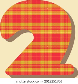 Retro number two vector seamless repeat pattern