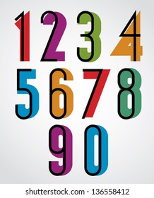 Retro numbers, bold condensed numerals set. Includes 2 versions Ã?Â¢?? bold and light, please choose how to use it - combined or separately.