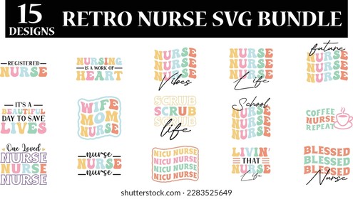  retro nurse svg design,  retro nurse svg bundle