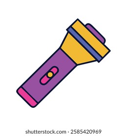 Retro object flashlight yellow illustration