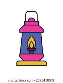Retro object lantern pink illustration