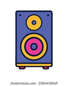 Retro object speaker yellow illustration