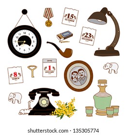 Retro objects set