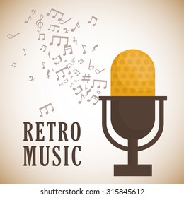Retro objects and vintage media design, vector illustration