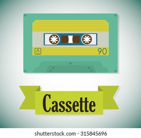 Retro objects and vintage media design, vector illustration