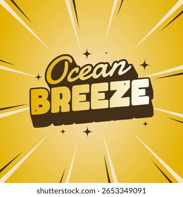 efeito de texto Retro Ocean Breeze para verão e praia inspirados projetos criativos