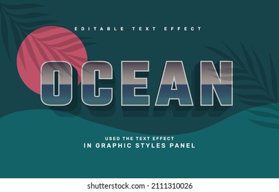 Retro Ocean Editable Text Effect Template