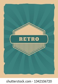 retro ochre vintage poster template vector design illustration