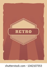 retro ochre vintage poster template vector design illustration