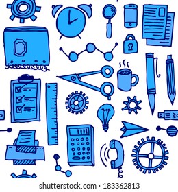 Retro office pattern, style businessman accessories