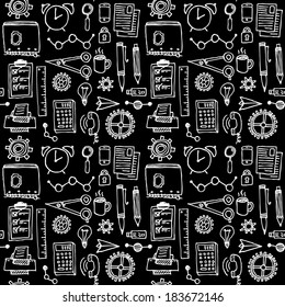 Retro office pattern, style businessman accessories