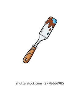 Retro Offset Spatula Doodle Icon