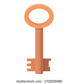 Retro old door key icon. Cartoon of retro old door key vector icon for web design isolated on white background