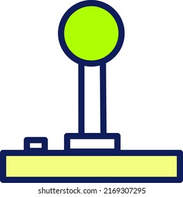 Retro Old Joystick, Illustration, Vector On A White Background.