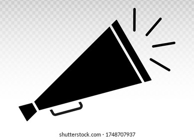 Retro old megaphone with sounds - flat icon for apps and websites