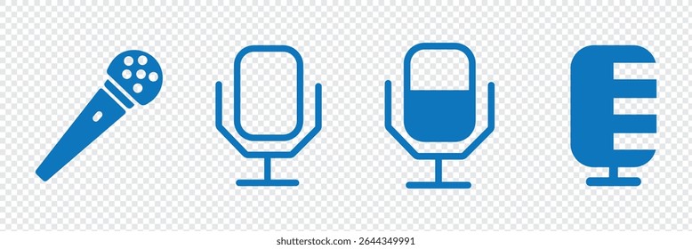 Microfone retrô ou antigo - Símbolo de gravação de áudio e música Podcast - Capturando áudio. ícone de microfone. ilustração vetorial de símbolo de microfone. EPS 10.