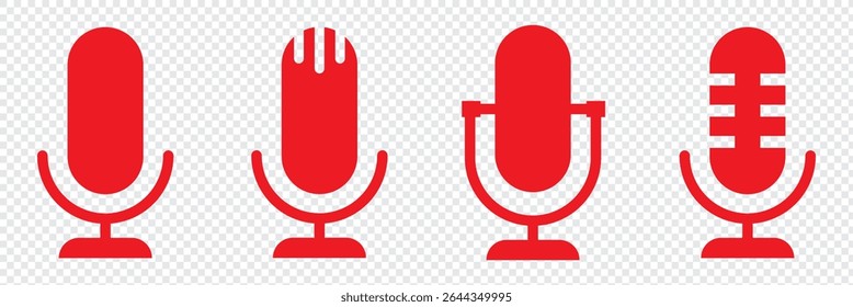 Microfone retrô ou antigo - Símbolo de gravação de áudio e música Podcast - Capturando áudio. ícone de microfone. ilustração vetorial de símbolo de microfone. EPS 10.