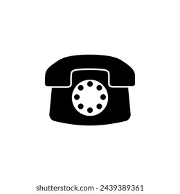 Retro Old Phone flat vector icon. Simple solid symbol isolated on white background