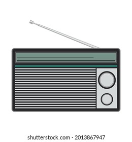 Retro old radio isolated on white background. vector illustration