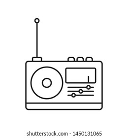 Retro old radio vector icon