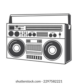 Ilustración del vector de radio antiguo retro