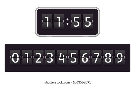 Retro Old School Clock Flip Numbers Stock Vector (Royalty Free ...