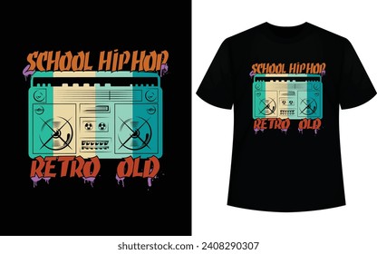 Retro Old School Hip Hop 80s 90s Graffiti Cassette T-Shirt