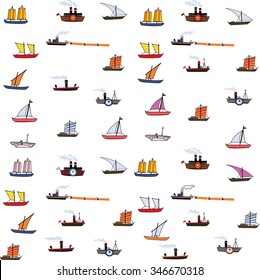 retro and old ships seamless background for fabric and paper design