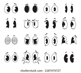 Retro old style mouth face expression characters animation mascot isolated on white background set. Vector design graphic element illustration