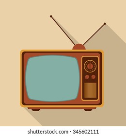 Diseño de concepto retro y antiguo Televisión, ilustración vectorial 10 pasos gráfico.