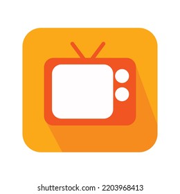 Retro old television vector flat icon illustration  