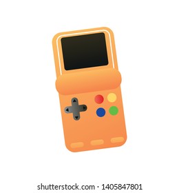 Retro old tetris electronic device with colorful buttons