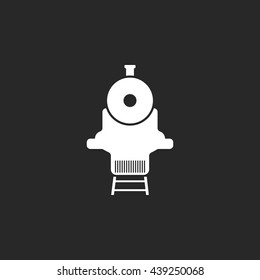 Retro old train sign simple icon on background