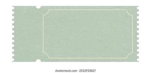 Retro old vintage ticket template made of blue textured paper with blank space for text