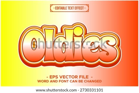 Retro Oldies Text Effect Editable Vector with Gradient Orange Yellow Style
